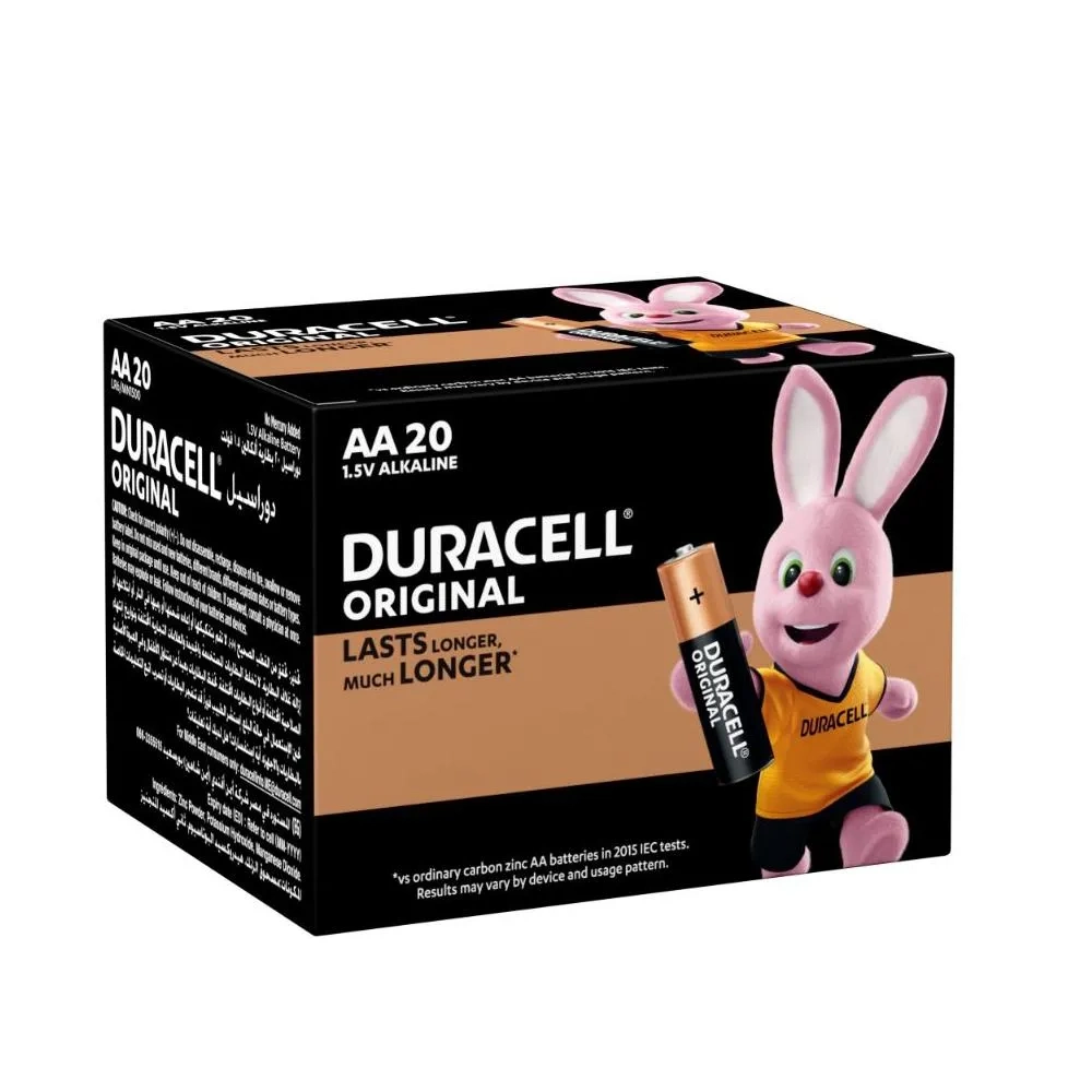Duracell, Aa 1.5V Alkaline Batteries, Lr06- Mn1500, Pack Of 20