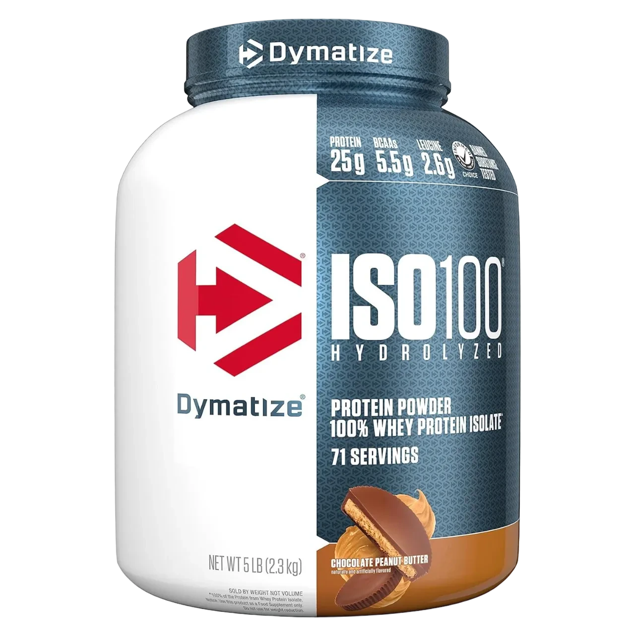 Dymatize Iso 100 Whey Protein Powder With 25G Of Hydrolyzed 5 Lb Chocolate Peanut Butter
