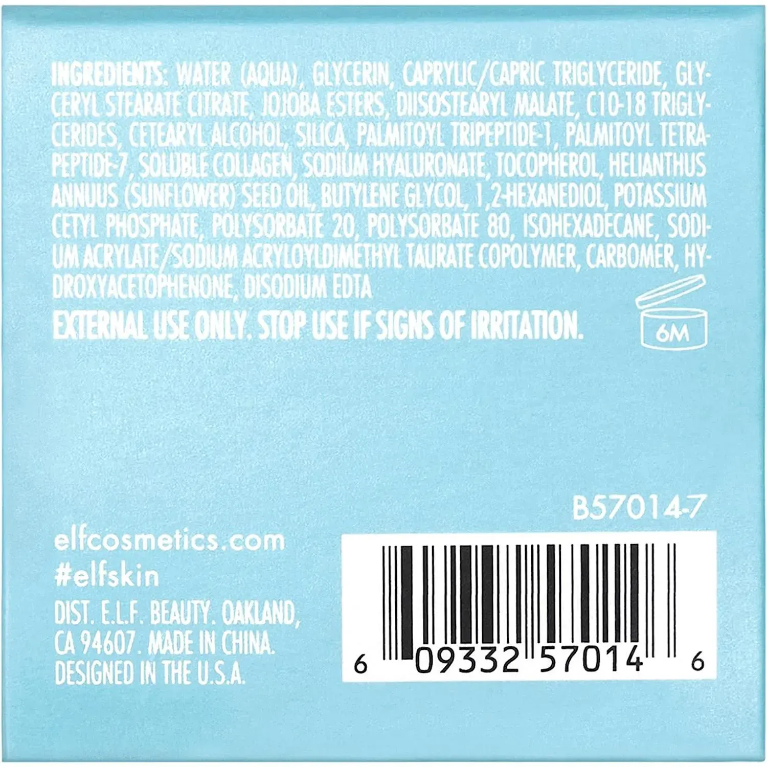 E.l.f. Holy Hydration! Eye Cream Infused With Hyaluronic Acid & Peptides,Minimizes Dark Circles,15G