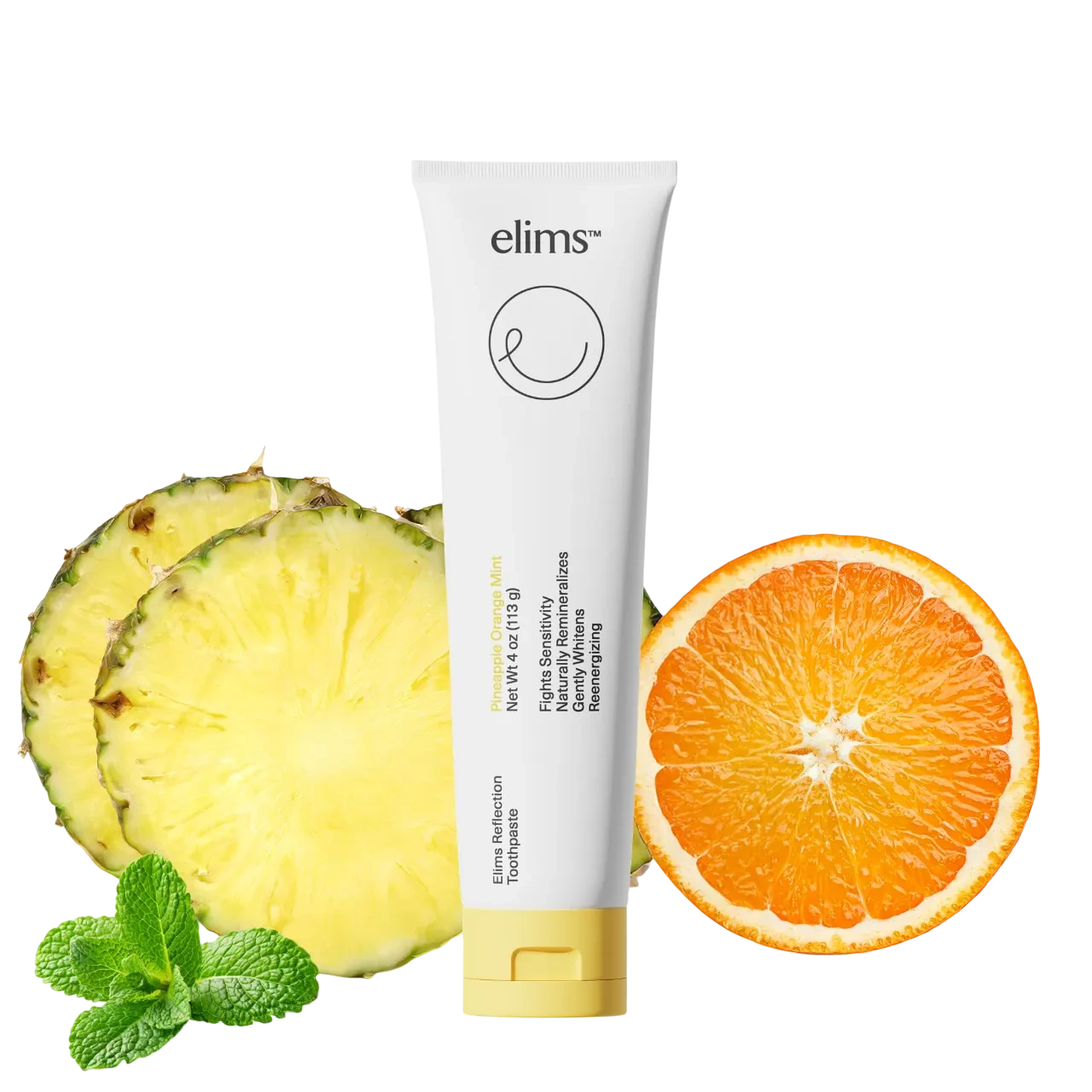 Elims Nano Hydroxyapatite Fluoride Free Toothpaste - Xylitol Remineralizing For Whitening Sensitive Teeth Orange Pineapple Mint Flavored For Adults & Kids 4oz