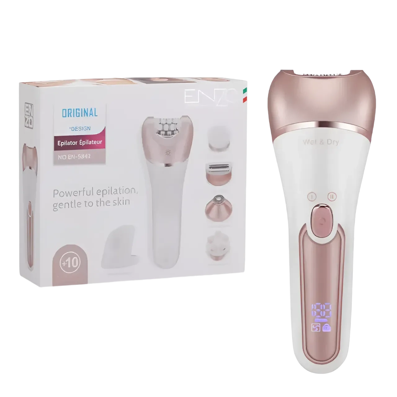 ENZO 10-in-1 Epilator For Women Rose Gold EN-5842