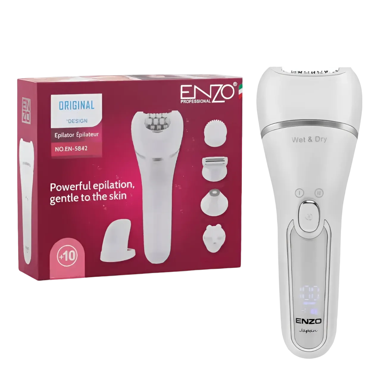 ENZO 10-in-1 Epilator For Women White EN-5842
