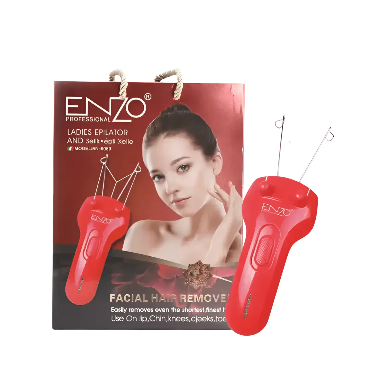 ENZO Electric Cotton Thread Body & Facial Hair Removal Red EN-6089