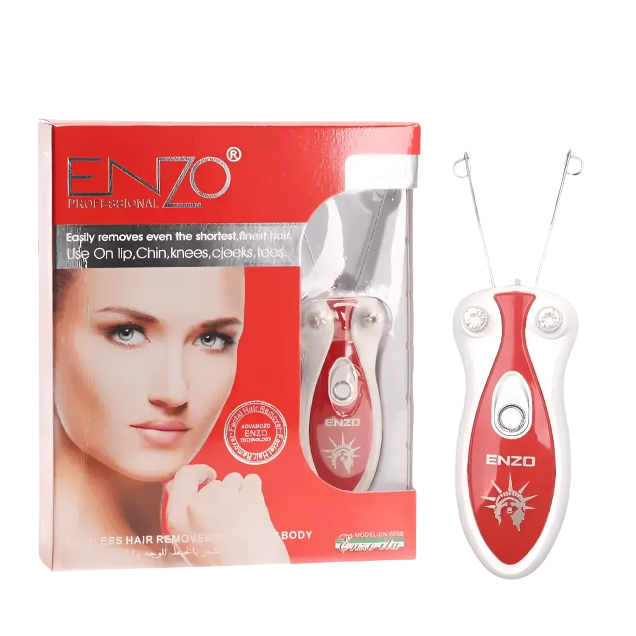 ENZO Facial Epilator Hair Removal For Women Red EN-6088