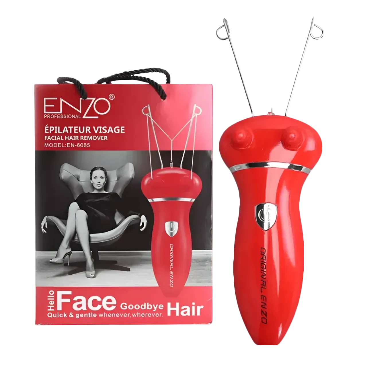 ENZO Hair Removal Epilator For Women Red EN-6085