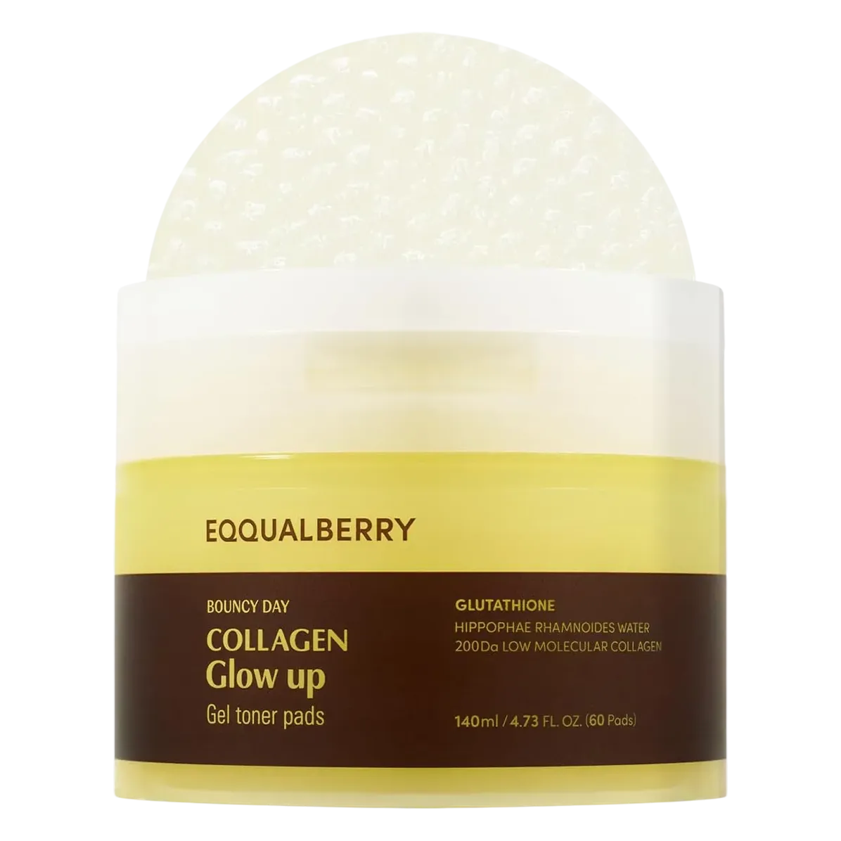 Eqqualberry Collagen Glow Up Gel Toner Pads 140ml 60pads