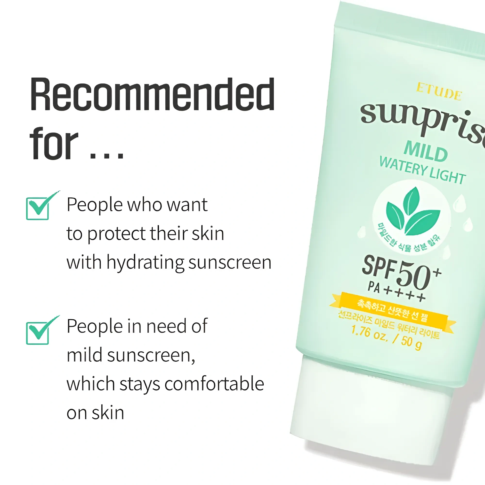 Etude House Sunprise Mild Watery Light Sunscreen (SPF50+/PA+++) 50Ml