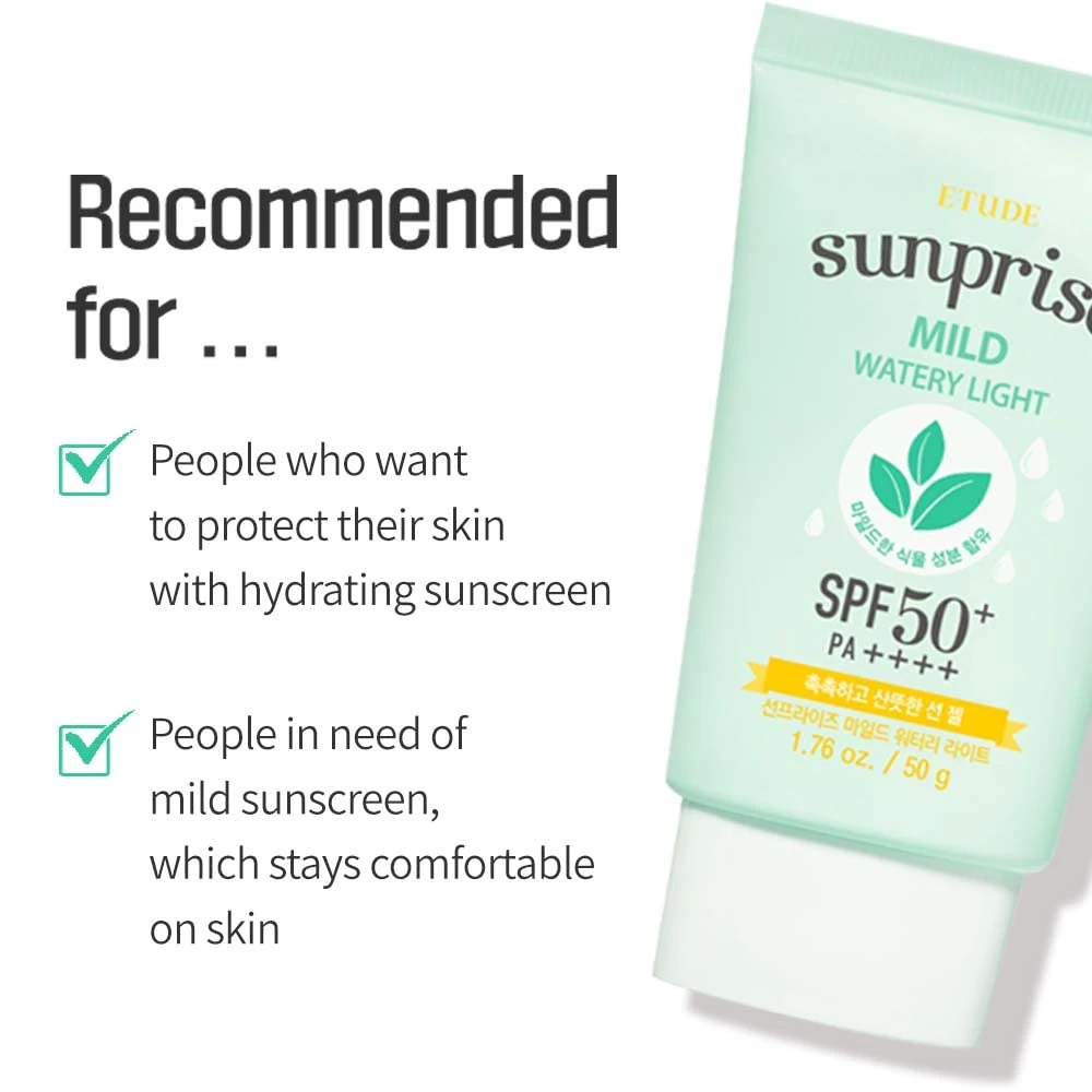 Etude House Sunprise Mild Watery Light Spf50+/Pa+++ 1.7 Fl. Oz 50Ml
