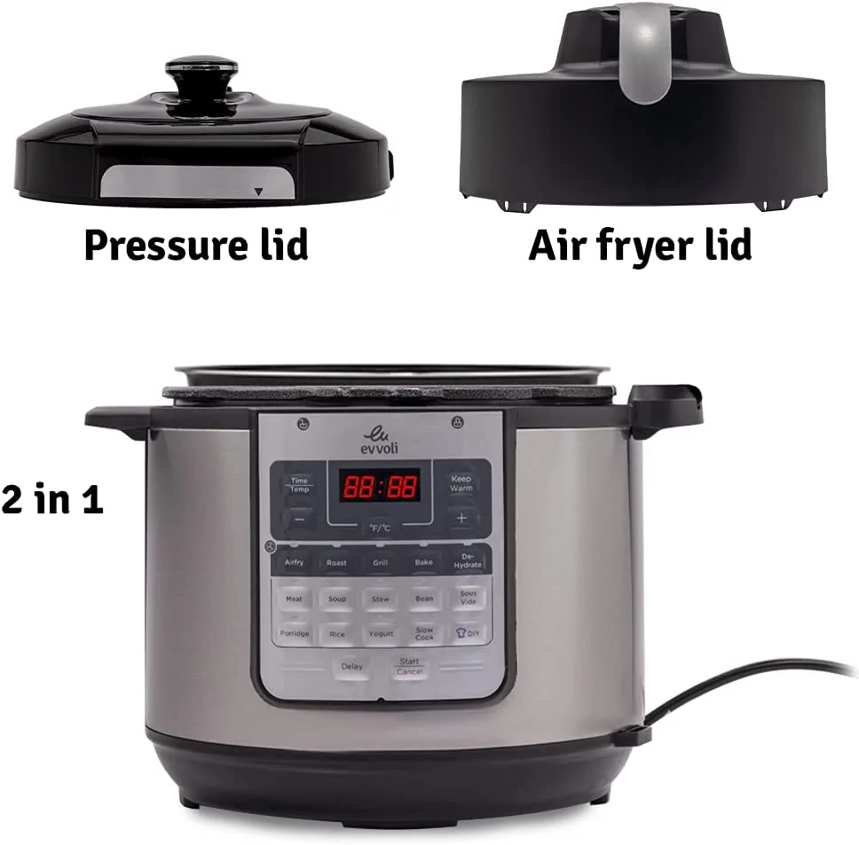 evvoli 15 In 1 Electric Pressure Cooker With Air Fryer Multi-Cooker 5.7 l 1500 kW COM6015S Black