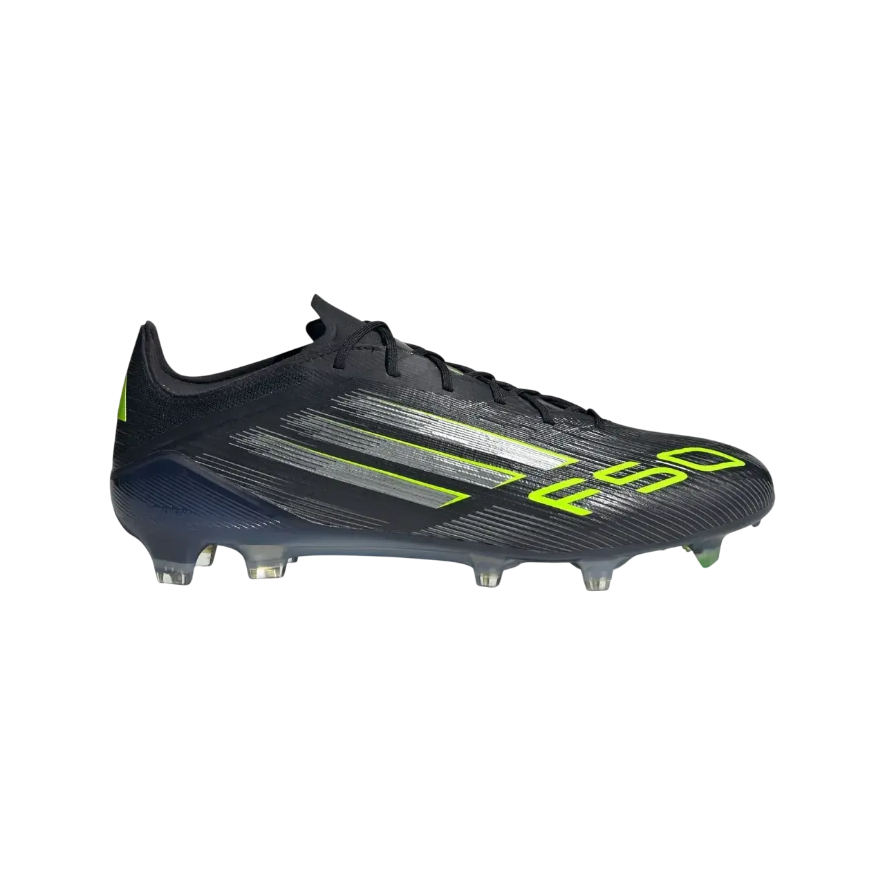 Adidas F50 Elite Firm Ground Boots Core Black / Iron Metallic / Lucid Lemon Size 40