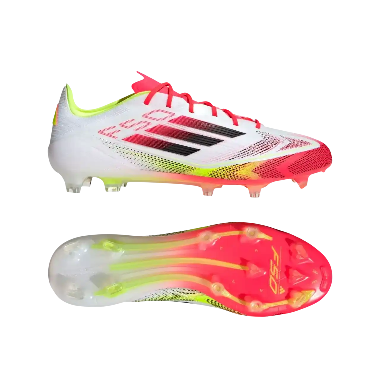 Adidas F50 Elite Firm Ground Boots Cloud White / Core Black / Solar Yellow Size 42 2/3