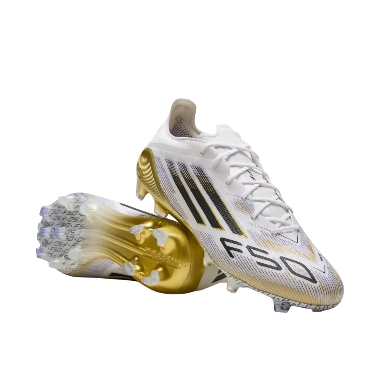 Adidas F50 Elite Firm Ground Boots Cloud White / Core Black / Gold Metallic Size 36 2/3
