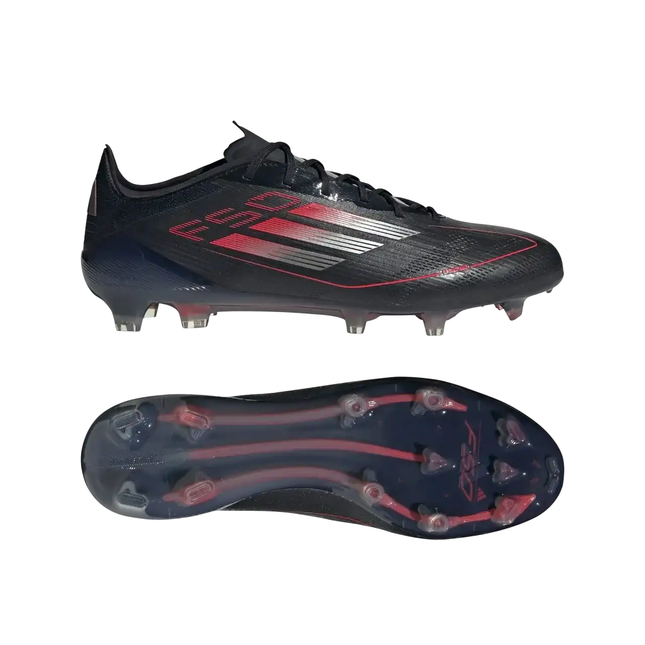 Adidas F50 Elite Firm Ground Boots Core Black / Iron Metallic / Lucid Red Size 40 2/3