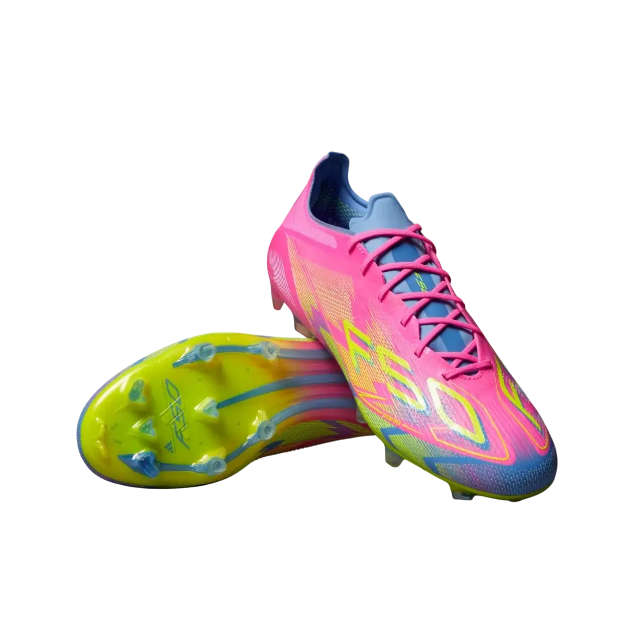 Adidas F50 Elite Firm Ground Boots Lucid Pink / Lucid Lemon / Blue Fusion Size 40