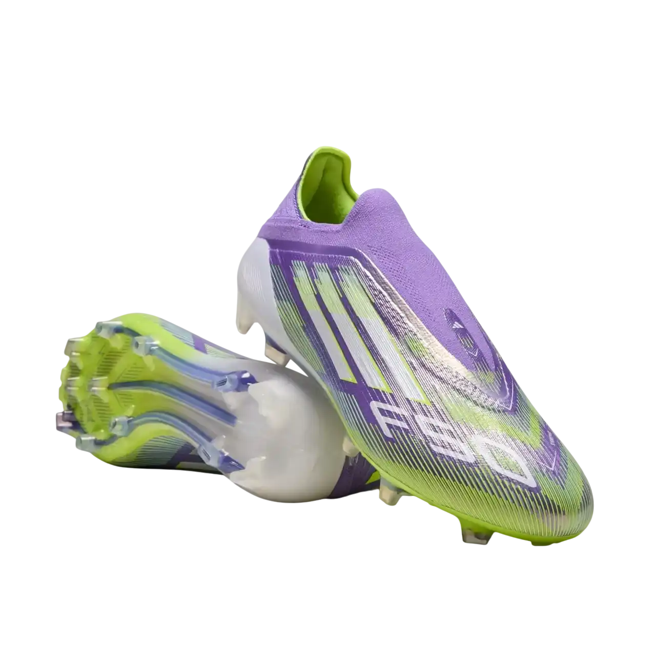 Adidas F50 Elite Laceless Firm Ground Boots Purple Rush / Cloud White / Lucid Lemon Size 40