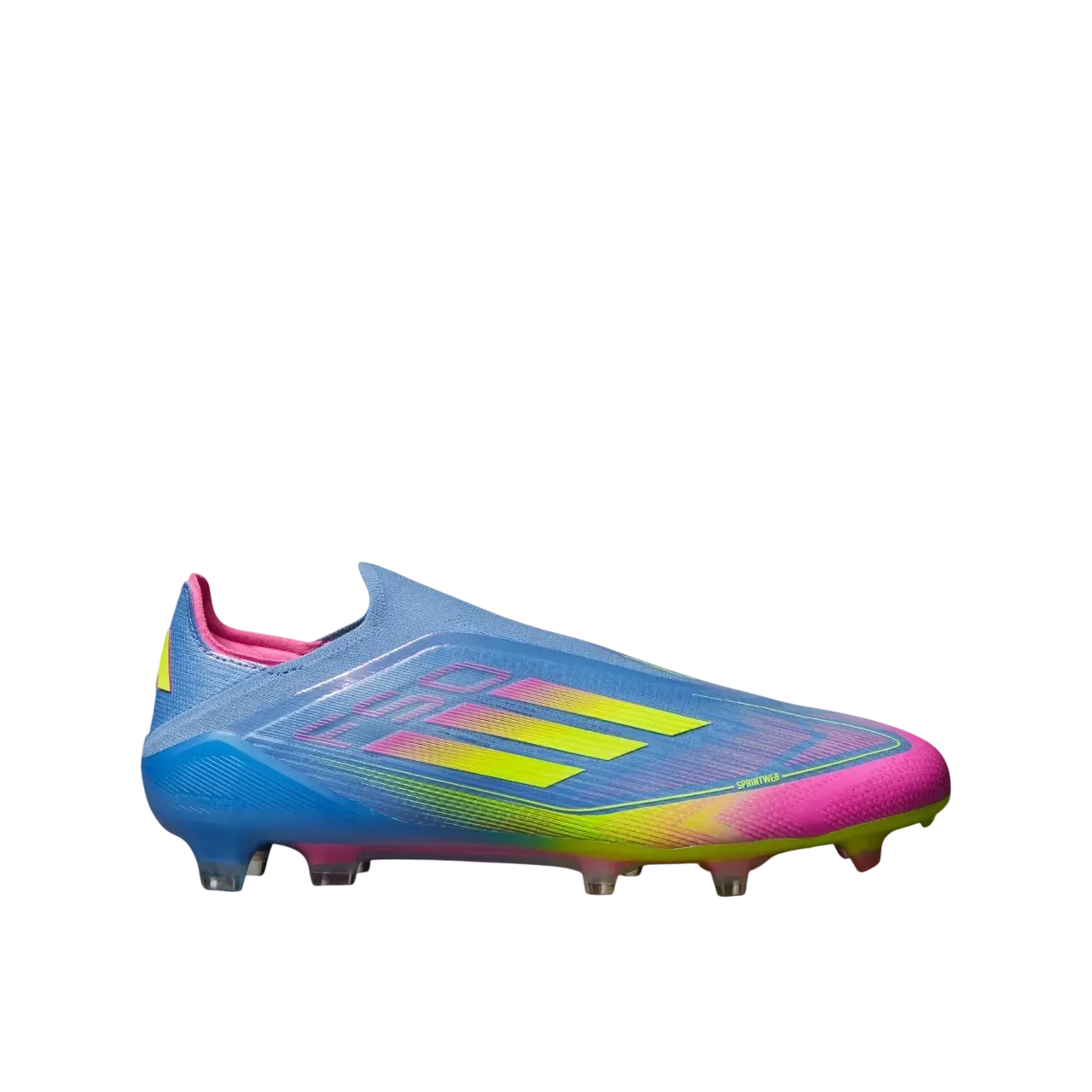 Adidas F50 Elite Laceless Firm Ground Boots Blue Fusion / Lucid Lemon / Lucid Pink Size 44 2/3
