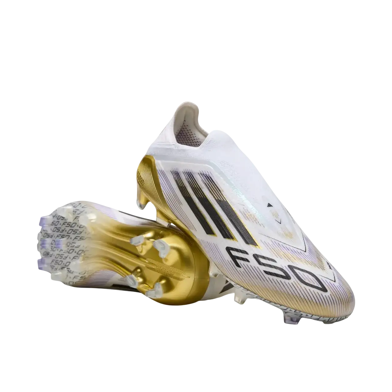 Adidas F50 Elite Laceless Firm Ground Boots Cloud White / Core Black / Gold Metallic Size 46 2/3