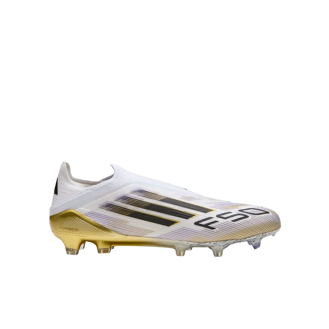Adidas F50 Elite Laceless Firm Ground Boots Cloud White / Core Black / Gold Metallic Size 46 2/3