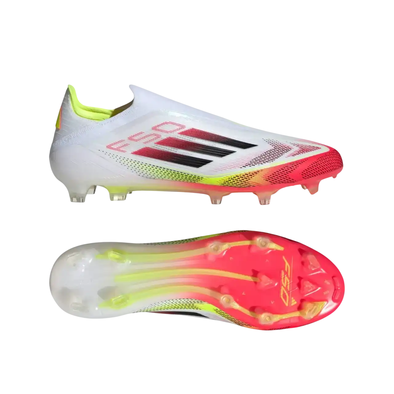 Adidas F50 Elite Laceless Firm Ground Boots Cloud White / Core Black / Solar Yellow Size 46