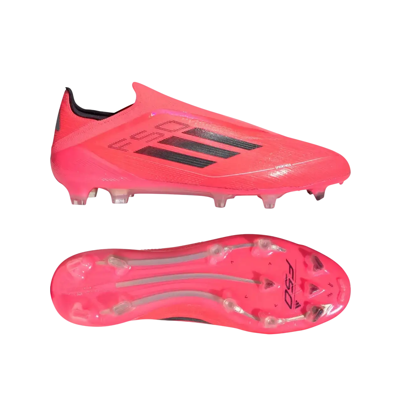 Adidas F50 Elite Laceless Firm Ground Boots Turbo / Aurora Black / Platinum Metallic Size 40 2/3