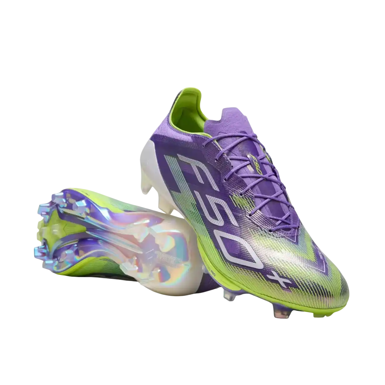 Adidas F50+ Firm Ground Boots Purple Rush / Cloud White / Lucid Lemon Size 40