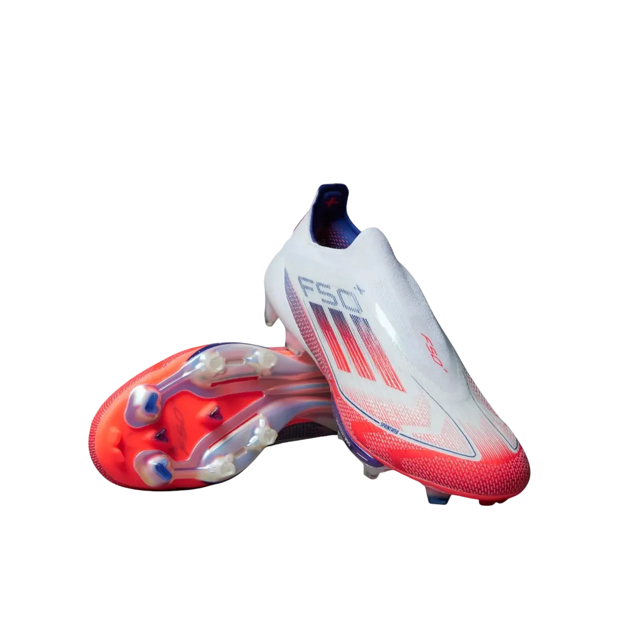 Adidas F50+ Firm Ground Boots Cloud White / Solar Red / Lucid Blue Size 46 2/3