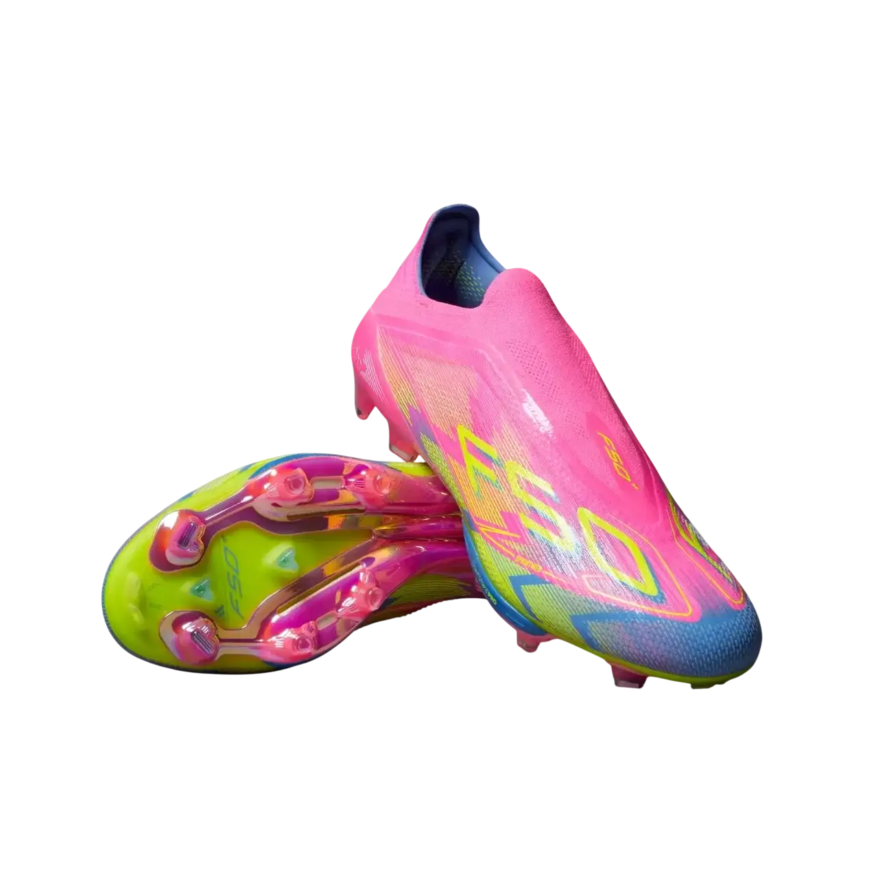 Adidas F50+ Firm Ground Boots Lucid Pink / Lucid Lemon / Blue Fusion Size 41 1/3