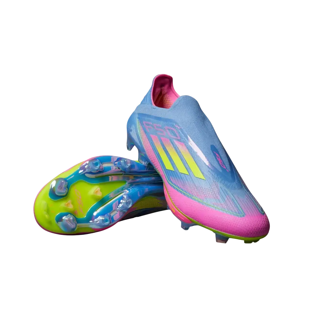 Adidas F50+ Firm Ground Boots Blue Fusion / Lucid Lemon / Lucid Pink Size 41 1/3