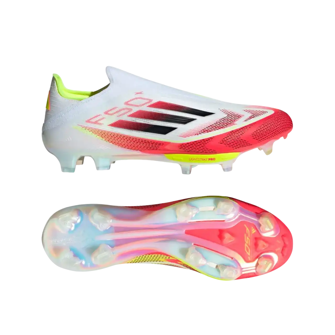 Adidas F50+ Firm Ground Boots Cloud White / Core Black / Solar Yellow Size 40