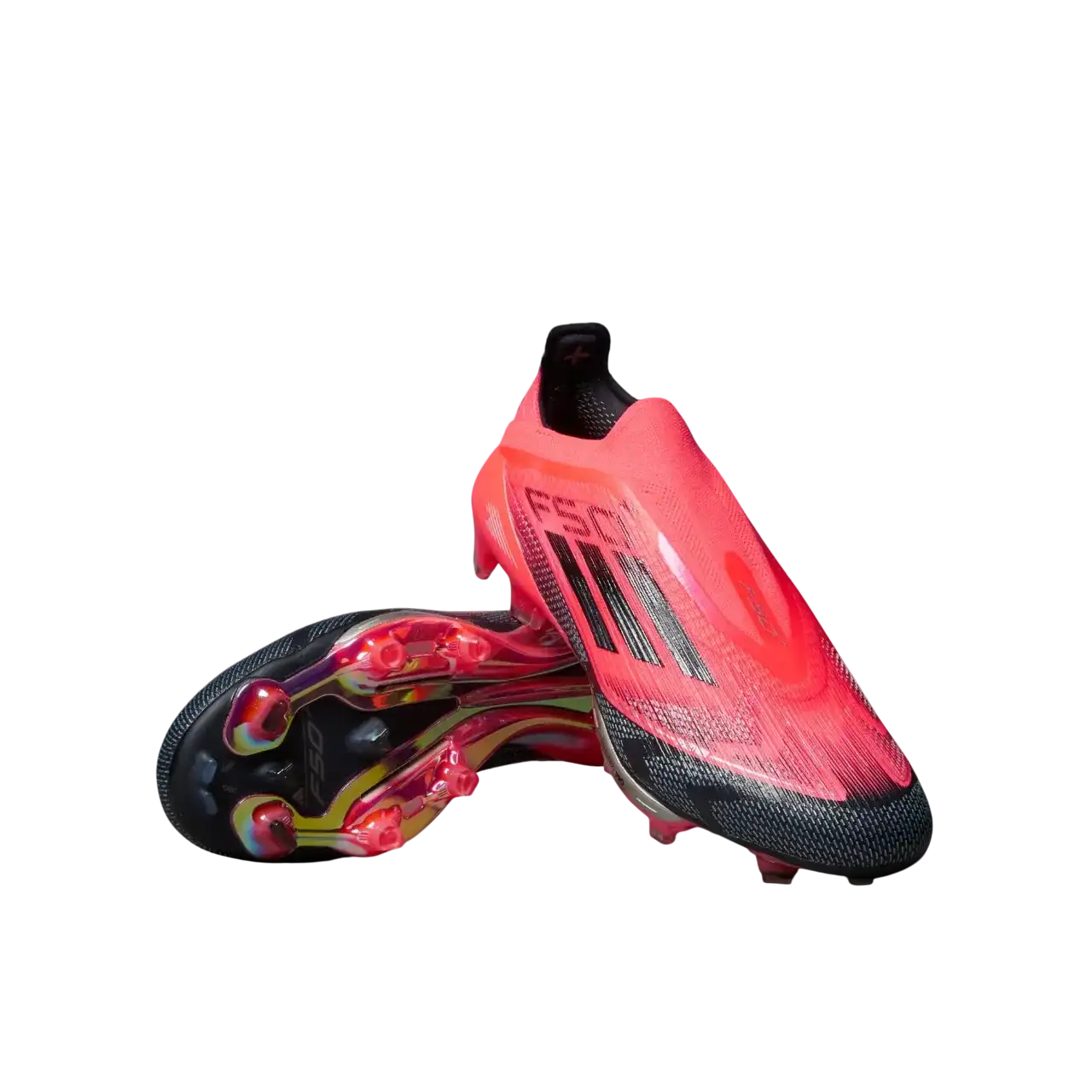 Adidas F50+ Firm Ground Boots Turbo / Aurora Black / Platinum Metallic Size 45 1/3