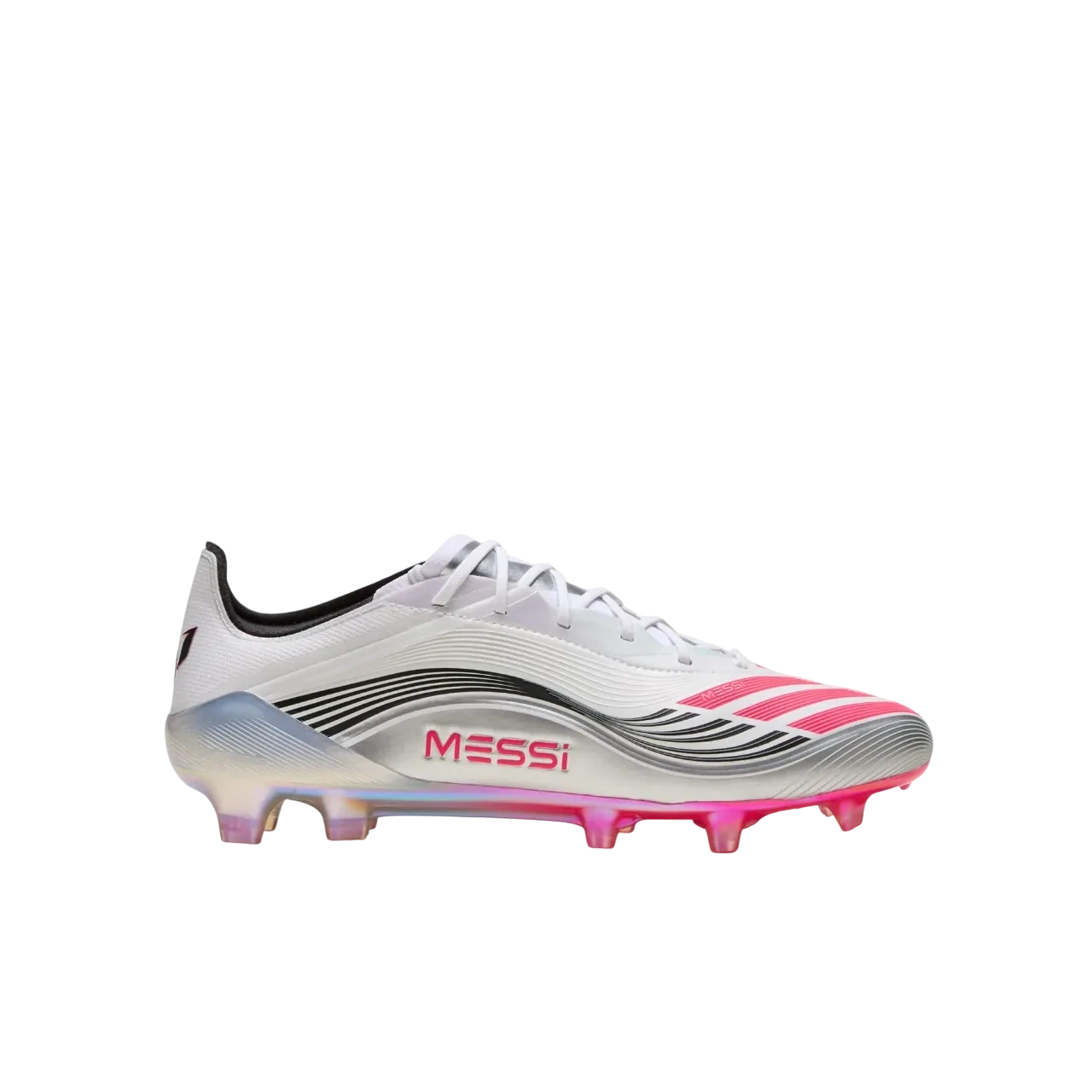 Adidas F50 Messi Elite Firm Ground Boots Cloud White / Lucid Red / Silver Metallic Size 40