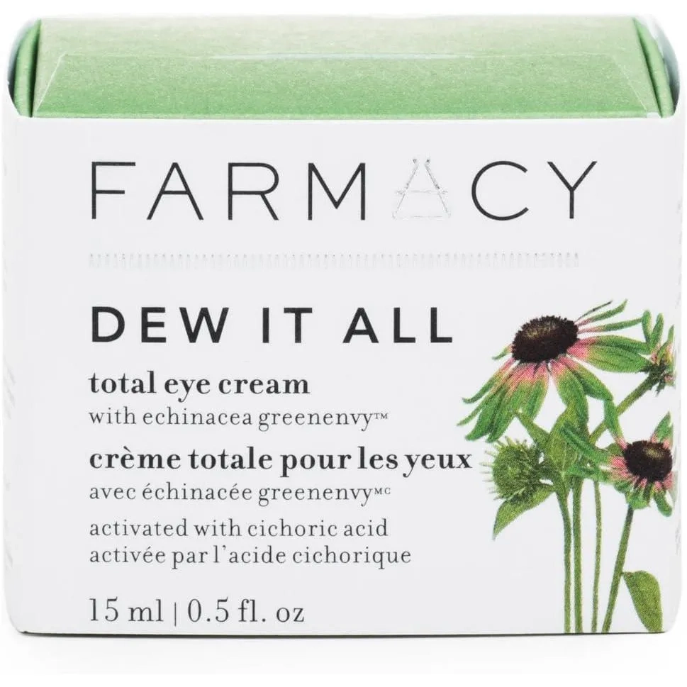 Farmacy Dew It All Total Eye Cream - Moisturizing Natural Under Eye Cream For Lines & Wrinkles