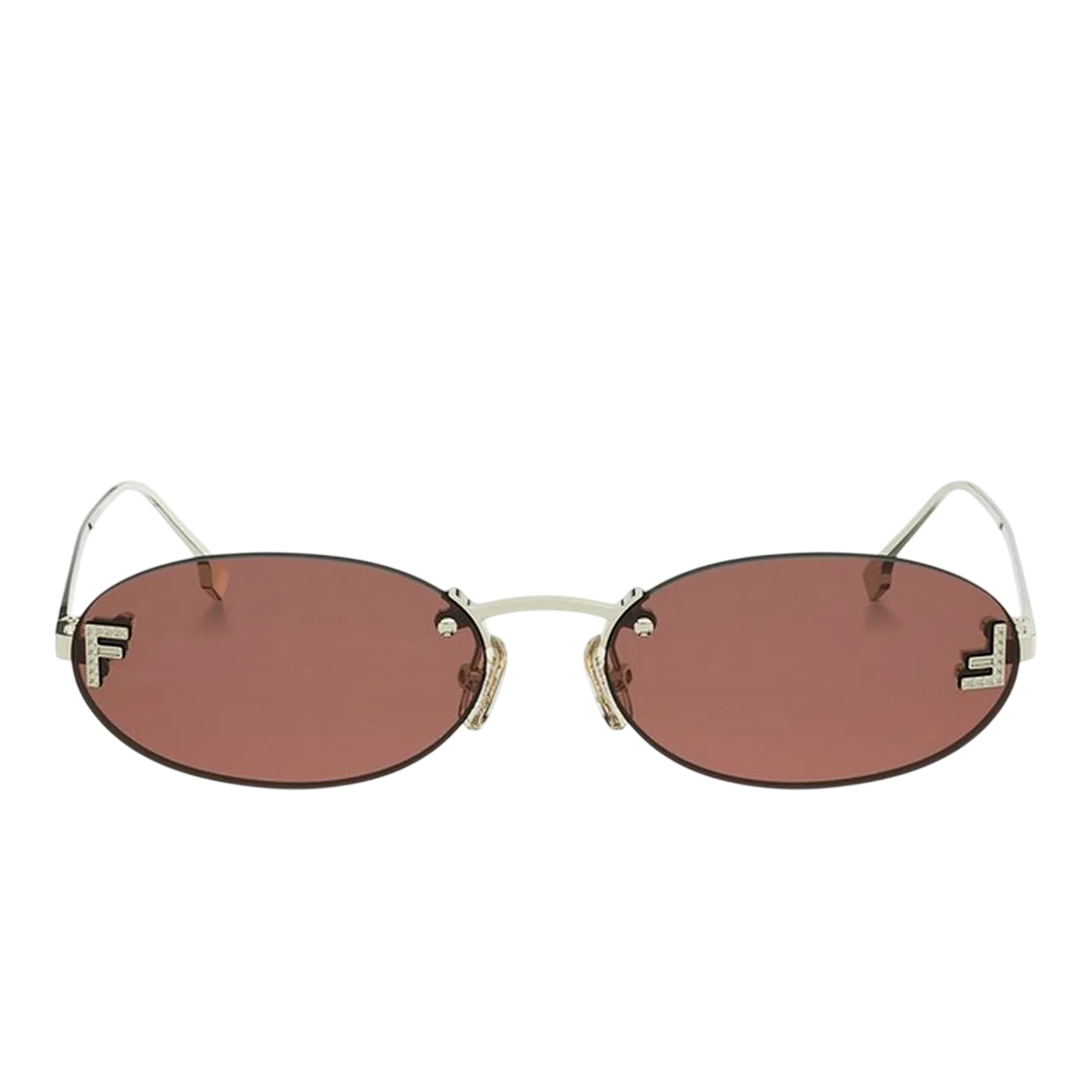 Fendi First Crystal Rimless Oval Women's Fe4075us Sunglasses