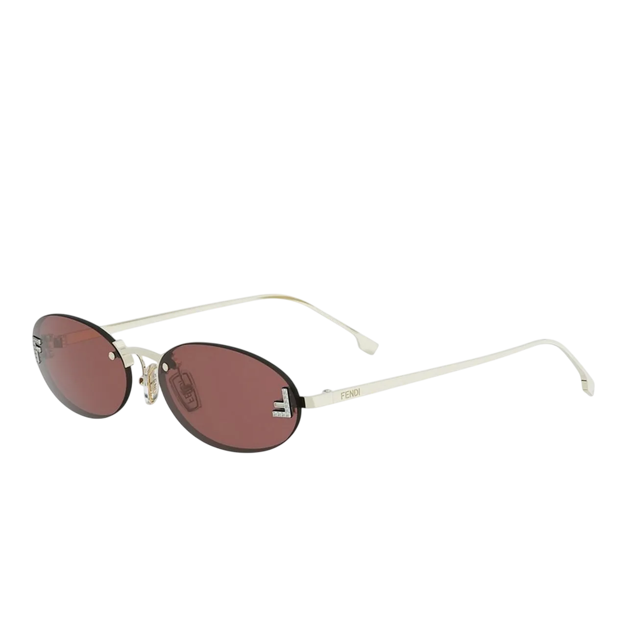 Fendi First Crystal Rimless Oval Women's Fe4075us Sunglasses