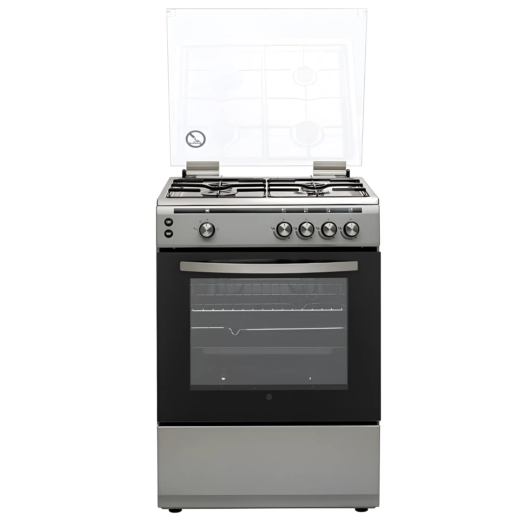 Hoover 60X60 Full Gas Cooker, Siver_Fgc6060-S1V