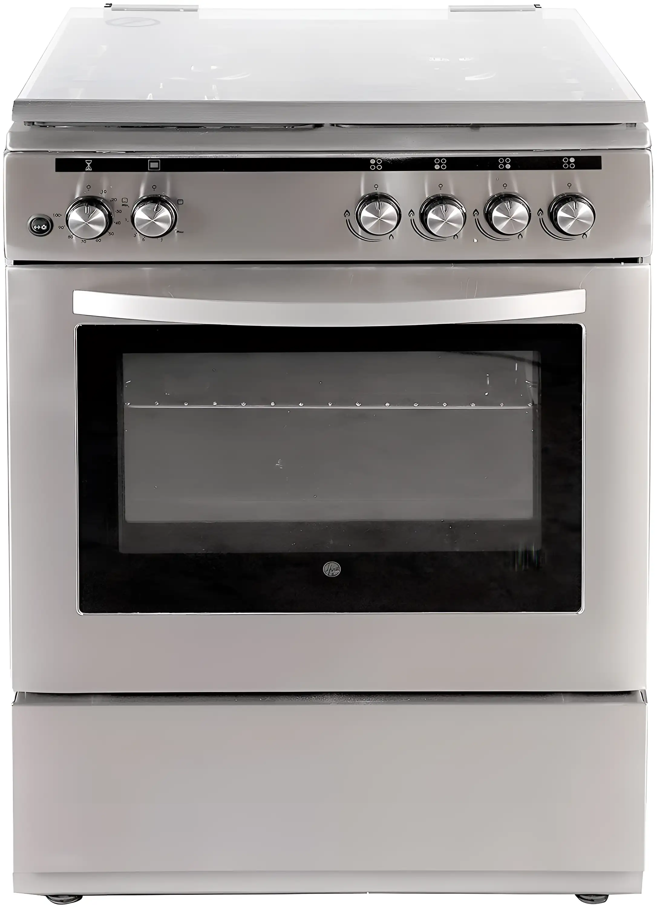 Hoover 60X60 Full Gas Cooker 3+1 Rapid Gas Burners Steel_Fgc66.02S