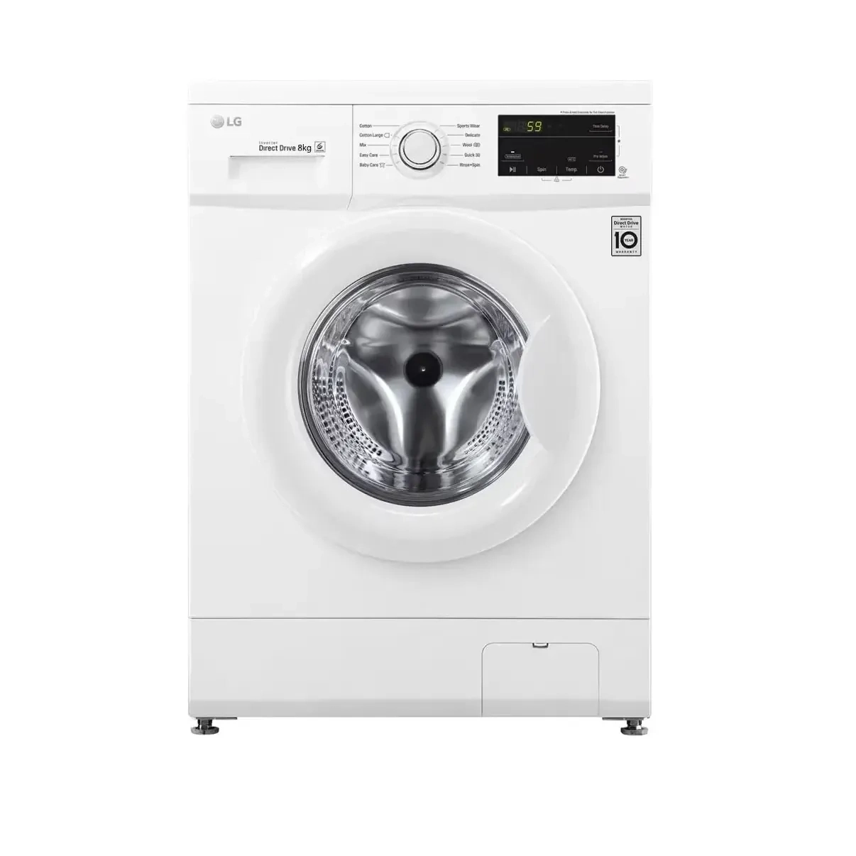 LG Washing Machine Front Load White 8Kg Fh2J3Tdnp0