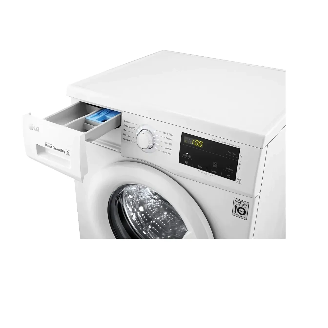 LG Washing Machine Front Load White 8Kg Fh2J3Tdnp0