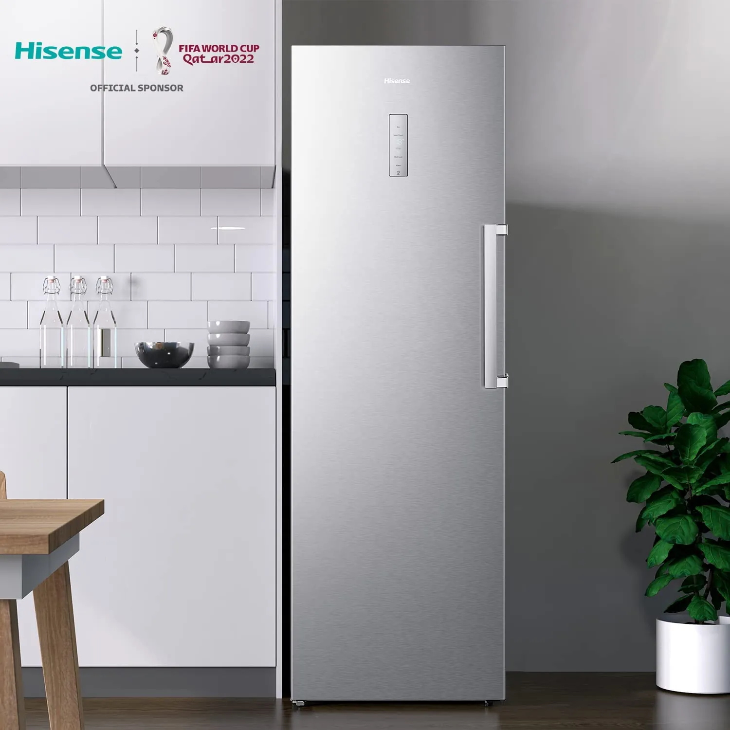 Hisense 356 Litre Upright Freezer Single Door Finish Silver Model FV356N4ASU