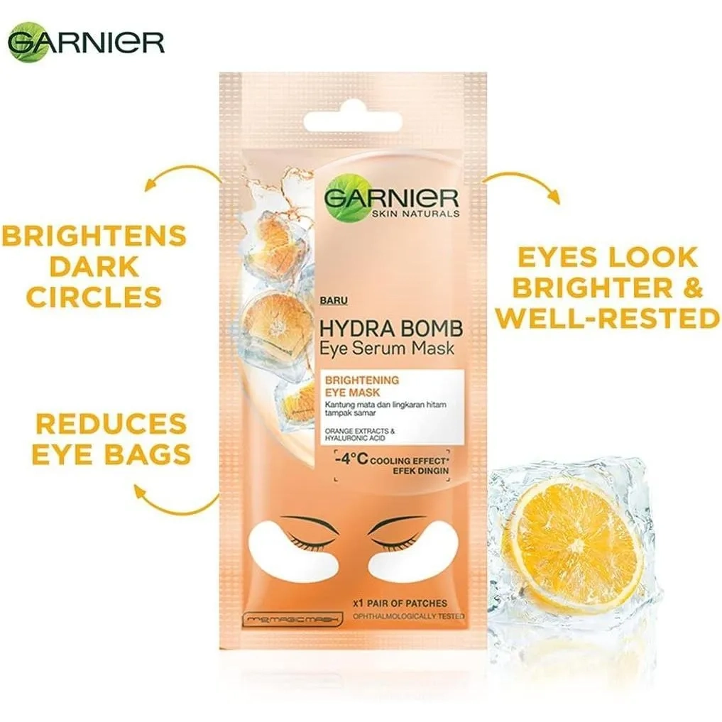 Garnier Hydra Bomb Eye Serum Mask, Orange, 6 G