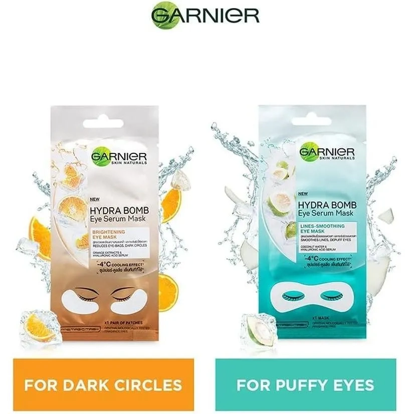 Garnier Hydra Bomb Eye Serum Mask, Orange, 6 G
