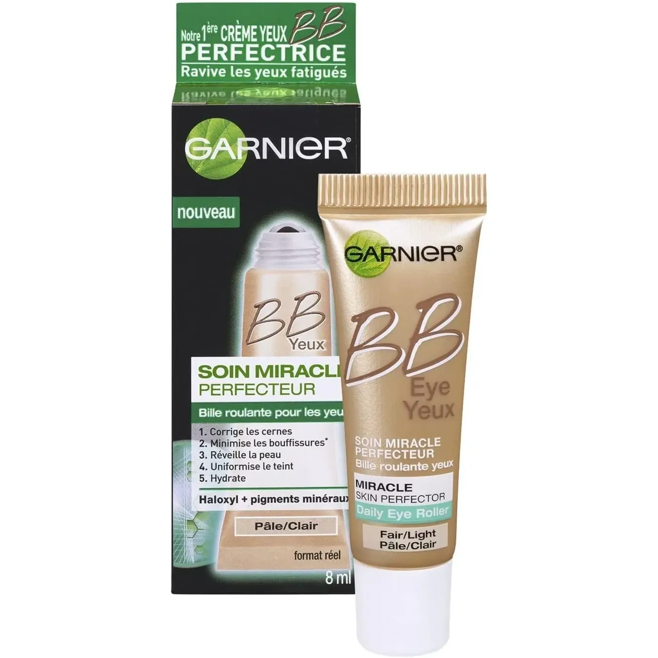 Garnier Skin Bb Eye Miracle Skin Perfector Eye Roller, Fair Light, 0.27 Fluid Ounce
