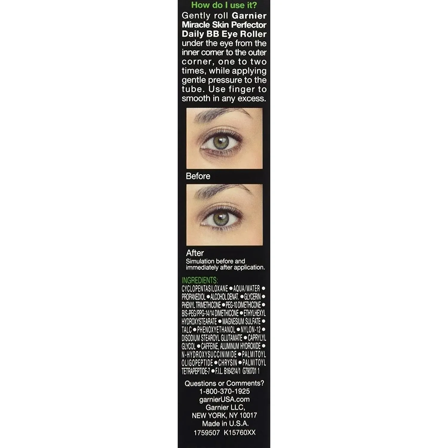 Garnier Skin Bb Eye Miracle Skin Perfector Eye Roller, Fair Light, 0.27 Fluid Ounce