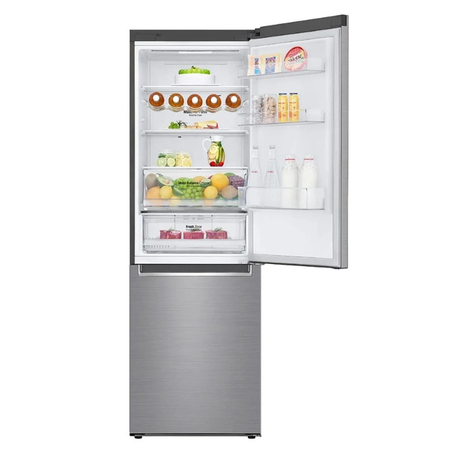 LG 446 Liter Inverter Linear Compressor Bottom Freezer Refrigerators with Water Dispenser Silver – GCF689BLCM