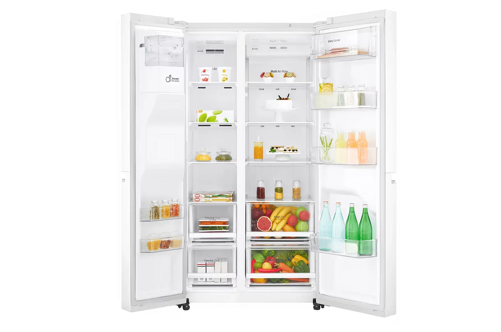 LG Side by Side Refrigerator, 668L Gross Capacity, SmartThinQ, Inverter Linear Compressor White Color GCL-267PXW