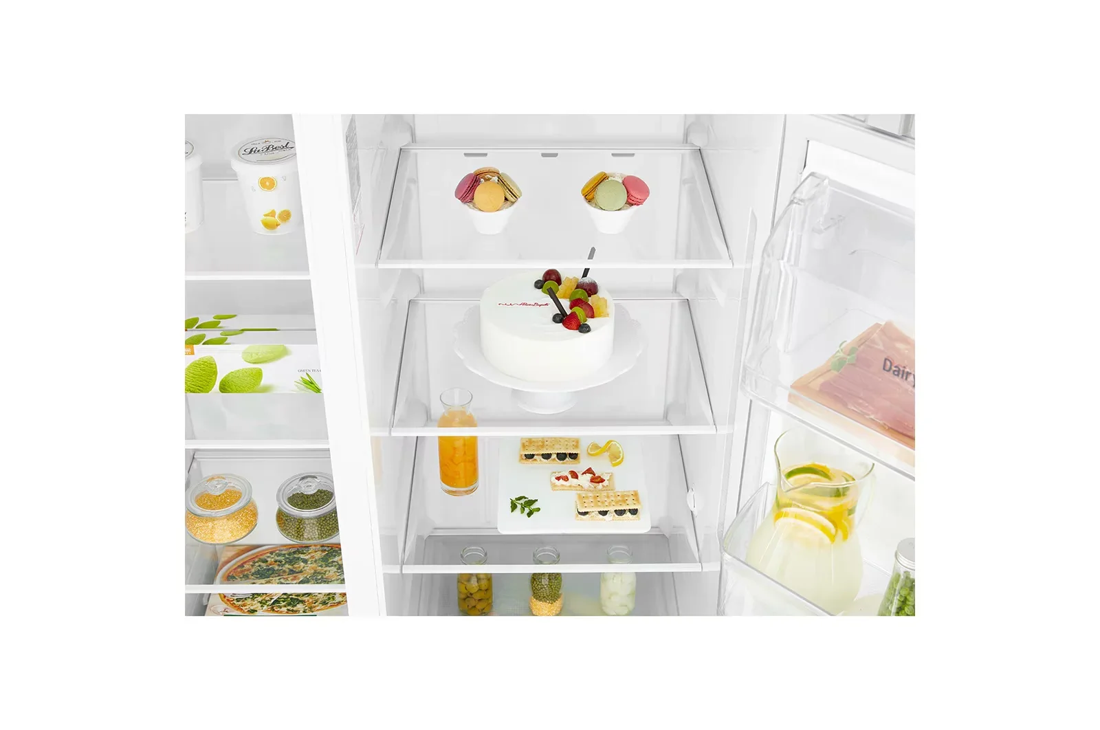 LG Side by Side Refrigerator, 668L Gross Capacity, SmartThinQ, Inverter Linear Compressor White Color GCL-267PXW