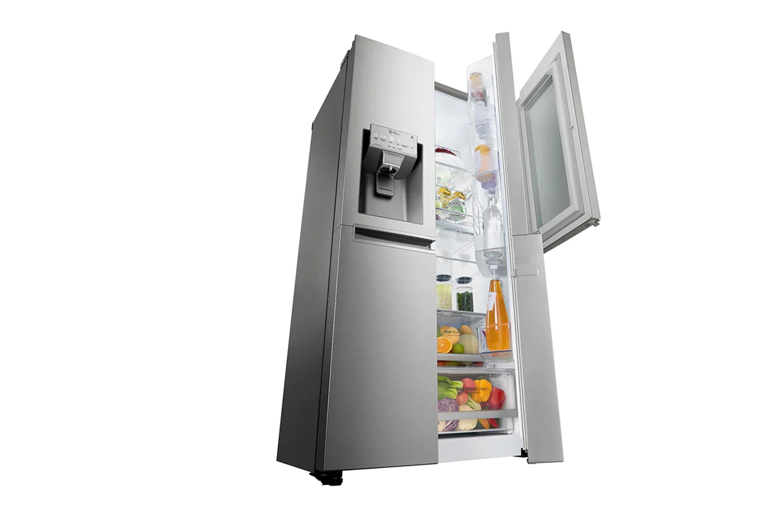 LG InstaView Door-in-Door Refrigerator, Silver Color, 668L Gross Capacity, SpacePlus Ice System & Hygiene FRESH+ GCX-267PHS