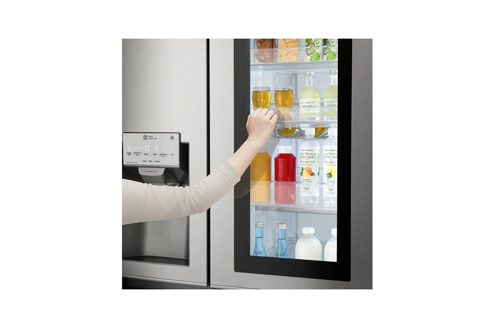 LG InstaView Door-in-Door Refrigerator, Silver Color, 668L Gross Capacity, SpacePlus Ice System & Hygiene FRESH+ GCX-267PHS