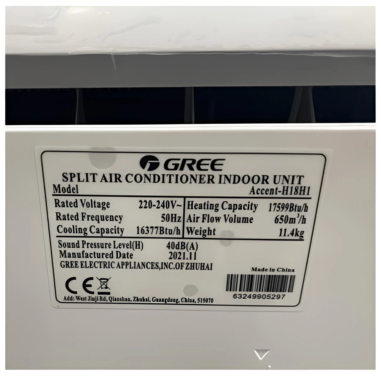 Gree Airconditioner Hot&Cold 18000 BTU Model Accent-H18H1