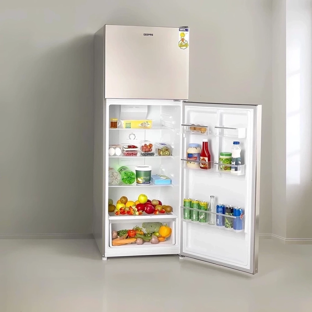 Geepas Double Door Refrigerator, GRF4120, 410L